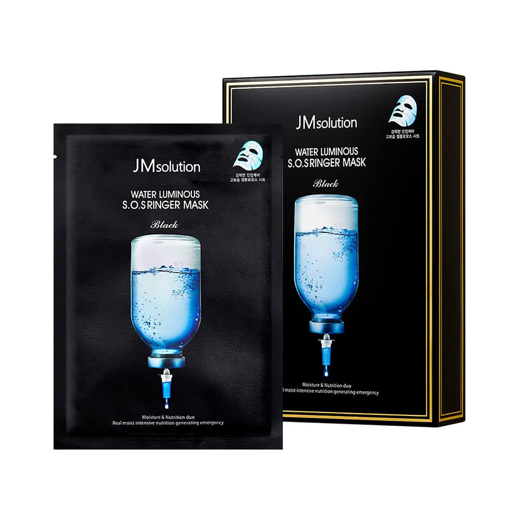 JM Solution Water Luminous S.O.S Ringer Mask Plus Black 10 Pack