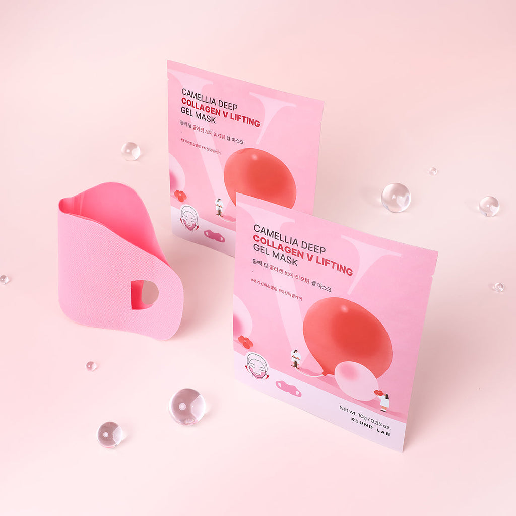 Round Lab Camellia Deep Collagen V Lifting Gel Mask Set 4 Masks